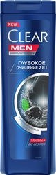 Шампунь для волос мужской CLEAR Men 2в1 Глубокое очищение, против перхоти, 400мл