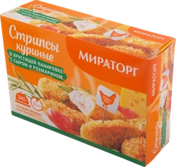 Стрипсы куриные МИРАТОРГ с сыром и розмарином, в хрустящей панировке, 340г