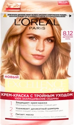 Краска для волос L'OREAL Excellence 8.12 Мистический блонд, 176мл