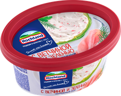 Сыр творожный HOCHLAND с ветчиной и зеленью 60%, без змж, 140г