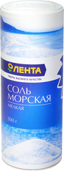 Соль морская ЛЕНТА поваренная пищевая садочная, экстра помол №0, высший сорт, 500г