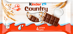 Изображение товара Шоколад KINDER Chocolate with cereals с молочно-злаковой начинкой, 4х24г