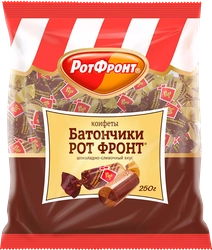 Конфеты РОТ ФРОНТ Батончики шоколадно-сливочный вкус, 250г