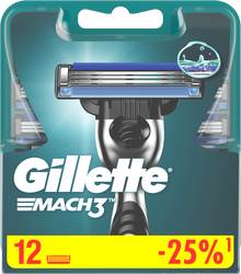 Изображение товара Кассеты сменные для бритья GILLETTE Mach3, 12шт