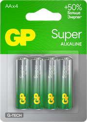 Батарейки алкалиновые GP Super Alkaline АА, 4шт