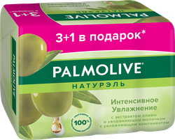 Туалетное мыло PALMOLIVE Натурэль Интенсивное увлажнение с экстрактом оливы и увлажняющим молочком, 4х90г