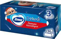 Изображение товара Салфетки бумажные ZEWA Deluxe Design 3-слоя, в коробке, 90шт