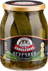 Огурчики маринованные СКАТЕРТЬ-САМОБРАНКА Хрустящие, 720мл