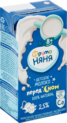 Молоко ультрапастеризованное детское ФРУТОНЯНЯ 2,5%, с 8 месяцев, без змж, 200мл