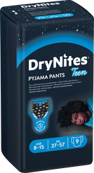 Подгузники-трусики детские для мальчиков HUGGIES DryNites 8–15 лет, 30–57кг, 9шт