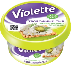 Сыр творожный КАРАТ Виолетта с огурцами и зеленью 70%, без змж, 140г
