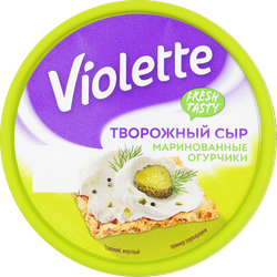 Сыр творожный КАРАТ Виолетта с огурцами и зеленью 70%, без змж, 140г