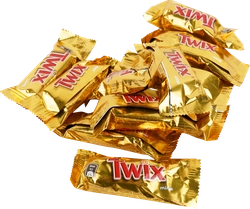 Печенье сахарное TWIX minis с карамелью покрытые молочным шоколадом вес до 250г