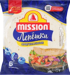 Лепешки пшеничные MISSION Deli тортильи оригинальные, 250г