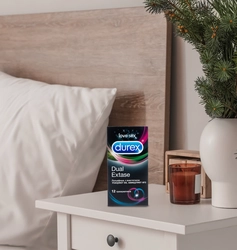 Презервативы DUREX Dual Extase рельефные с анестетиком, 12шт