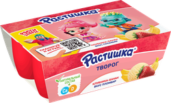 Творог для детей РАСТИШКА Клубника, банан/Пломбир 3,5%, без змж, 6x45г