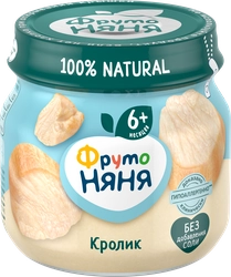 Пюре мясное ФРУТОНЯНЯ Кролик, с 6 месяцев, 80г