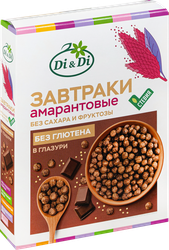 Готовый завтрак амарантовый DI&DI с темным шоколадом, со стевией, 250г