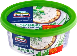 Сыр творожный HOCHLAND с зеленью 60%, без змж, 220г