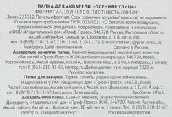 Папка для акварели ПРОФ-ПРЕСС А4, цветная обложка, 10 листов, Арт. 10-6751