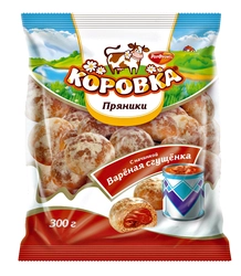 Пряник РОТ ФРОНТ Коровка с начинкой вкус вареная сгущенка, 300г