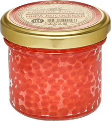 Изображение товара Икра лососевая КРАСНОЕ ЗОЛОТО красная, 1-й сорт, 100г