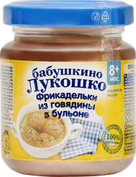 Консервы БАБУШКИНО ЛУКОШКО Фрикадельки из говядины в бульоне, с 8 месяцев, 100г