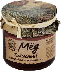 Мед КЕДРОВЫЙ БОР Таежный, с сибирскими кедровыми орешками, 225г