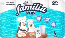 Полотенца бумажные FAMILIA 2-слоя, 4шт