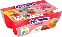 Творог для детей РАСТИШКА Клубника/Абрикос 3,5%, без змж, 6x45г