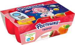 Изображение товара Творог для детей РАСТИШКА Клубника/Абрикос 3,5%, без змж, 6x45г