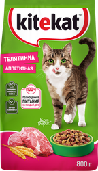 Корм сухой для кошек KITEKAT с аппетитной телятинкой, 800г