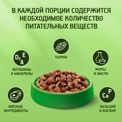 Корм сухой для кошек KITEKAT с аппетитной телятинкой, 800г