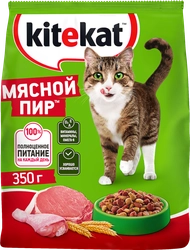 Корм сухой для кошек KITEKAT Мясной пир, 350г