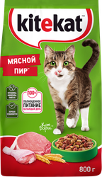 Корм сухой для кошек KITEKAT Мясной пир, 800г