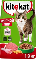 Корм сухой для кошек KITEKAT Мясной пир, 1,9кг
