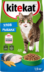 Корм сухой для кошек KITEKAT Улов рыбака, 1,9кг