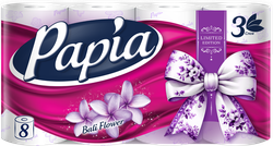 Изображение товара Бумага туалетная PAPIA Bali Flower 3-слоя, 8шт