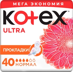 Прокладки KOTEX Ultra Normal Quadro сетчатые, 40шт