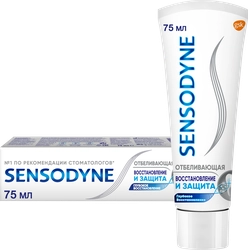 Зубная паста SENSODYNE Восстановление и защита отбеливающая, для чувствительных зубов, 75мл