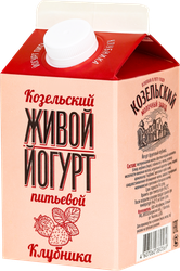 Изображение товара Йогурт питьевой КОЗЕЛЬСКОЕ МОЛОКО Клубника 2,5%, без змж, 450г