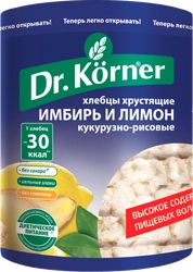 Хлебцы рисово-кукурузные DR KORNER с имбирем и лимоном, 90г