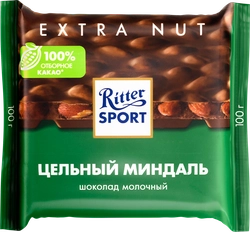 Шоколад молочный RITTER SPORT Цельный миндаль, 100г