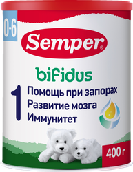 Смесь молочная SEMPER Bifidus 1, с 0 месяцев, 400г
