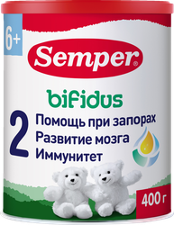 Смесь молочная SEMPER Bifidus 2, с 6 месяцев, 400г
