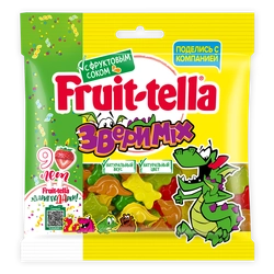 Мармелад жевательный FRUIT-TELLA Звери mix, 150г