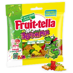 Мармелад жевательный FRUIT-TELLA Звери mix, 150г