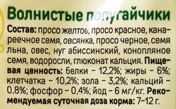 Корм для волнистых попугаев VITEN, 500г