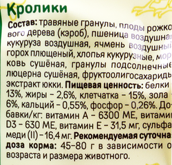 Корм для кроликов VITEN, 400г