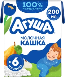 Кашка рисовая АГУША Засыпай-ка молочная 2,7%, с яблоком и грушей, с 6 месяцев, 200мл